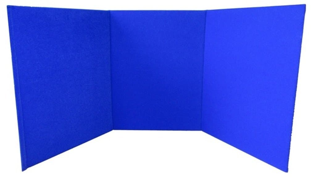 Portable Display/Choice Board - Tri-fold (3 Panels, Each 40 x 30 cm) - Blue
