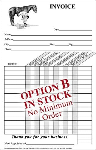 HoofPrints Modern Farrier Carbonless Invoice Pad