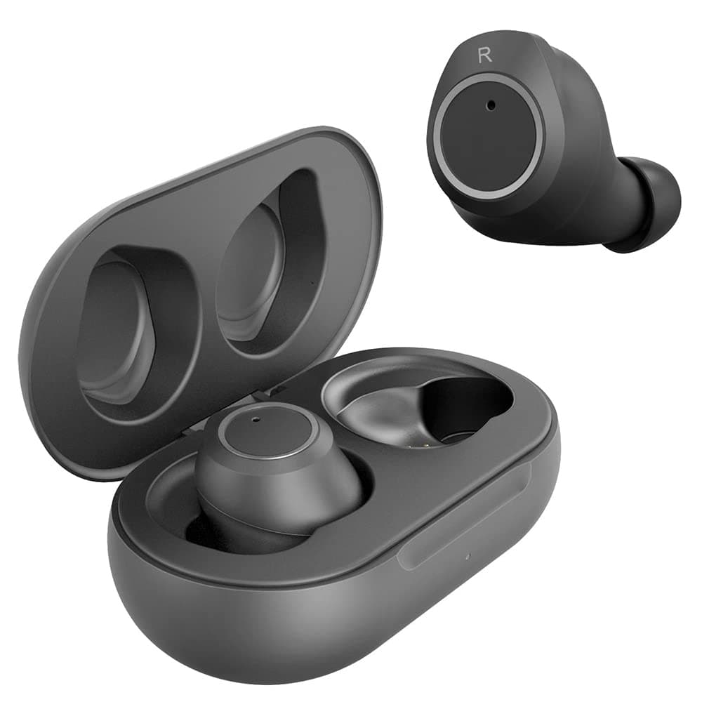 Wireless V5.3 Bluetooth Earbuds Compatible with HTC Qtek 8200 with Charging Case for in Ear Headphones. (Black)