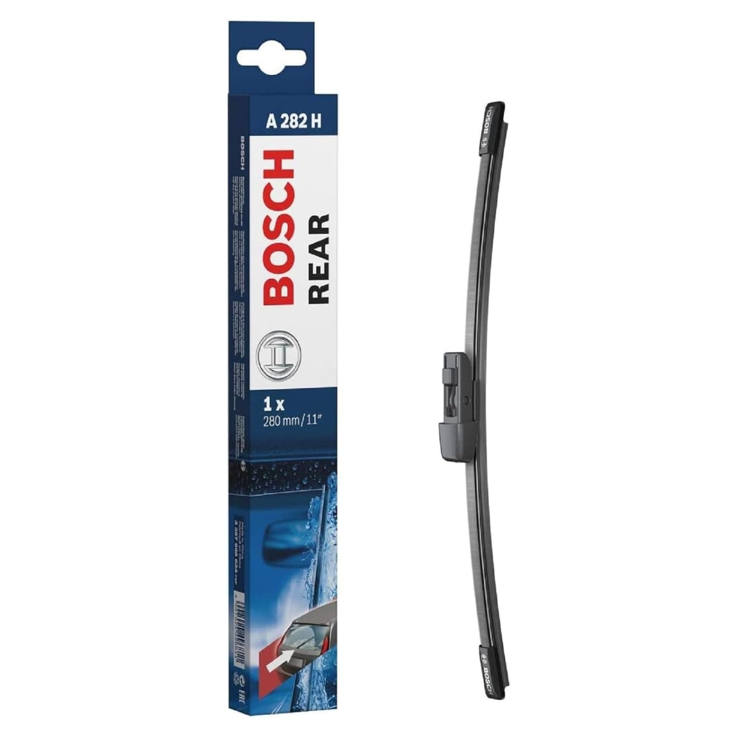 Rear Wiper A282H - Excellent Cleaning Performance - Replacement Blade for Back Windscreen - 1 Blade, 280mm
