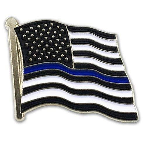 Thin Blue Line American Flag Pin (1)