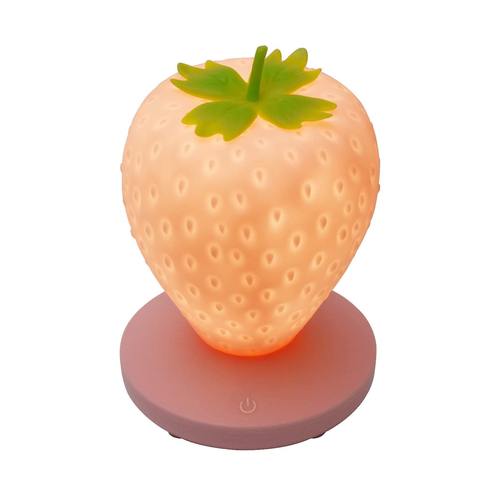 Yuhoo Night Light, LED Night Light Touch Sensor Lamp, Cute Silicone Strawberry Lamp, 3 Level Touch Dimmable Night Light with USB Charging Port for Bedroom Nursery Office(Pink)