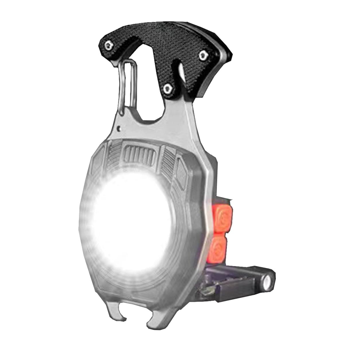 COB Keychain Work Light Flashlight 7 Light Modes 1600Lumen, Rechargeable, LED, Black