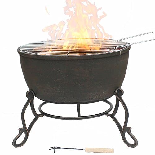 GardecoMEREDIR Cast Iron Fire Pit, Bronze