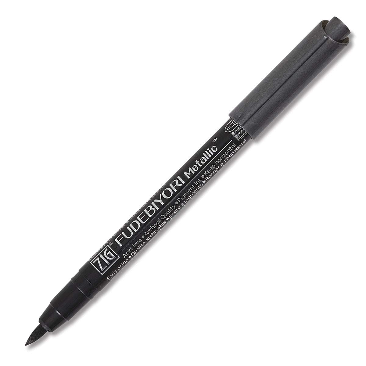 ZigFudebiyori Metallic Brush Pen - Black