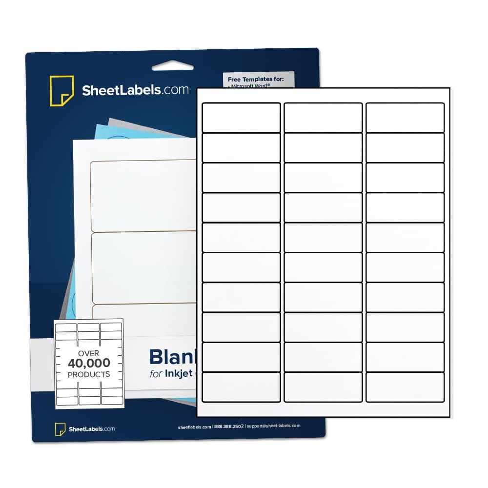 Mailing Address Labels from SheetLabels.com, 1" x 2-5/8", Laser or Inkjet Printable, 30-Up FBA Labels, Easy to Peel, 750 Labels - 25 Sheets