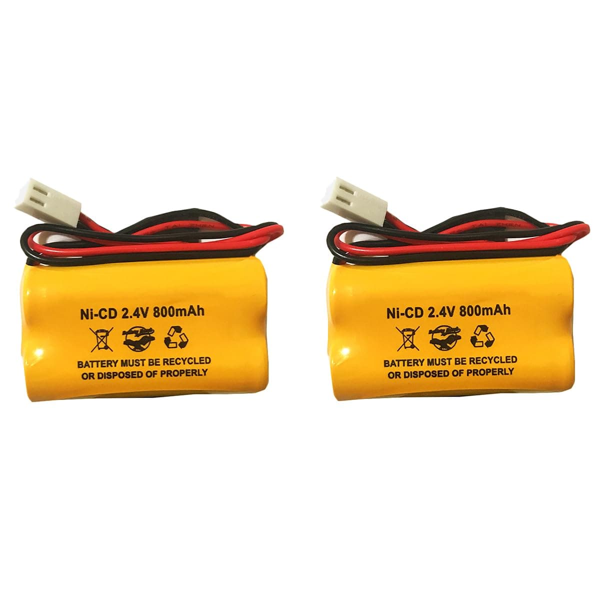 (2 Pack) 2.4v 800mah NiCad Battery Exit Sign Emergency Light 0120822-E 12-822 100003A097 100-003-A093 100-003-A095 12-790