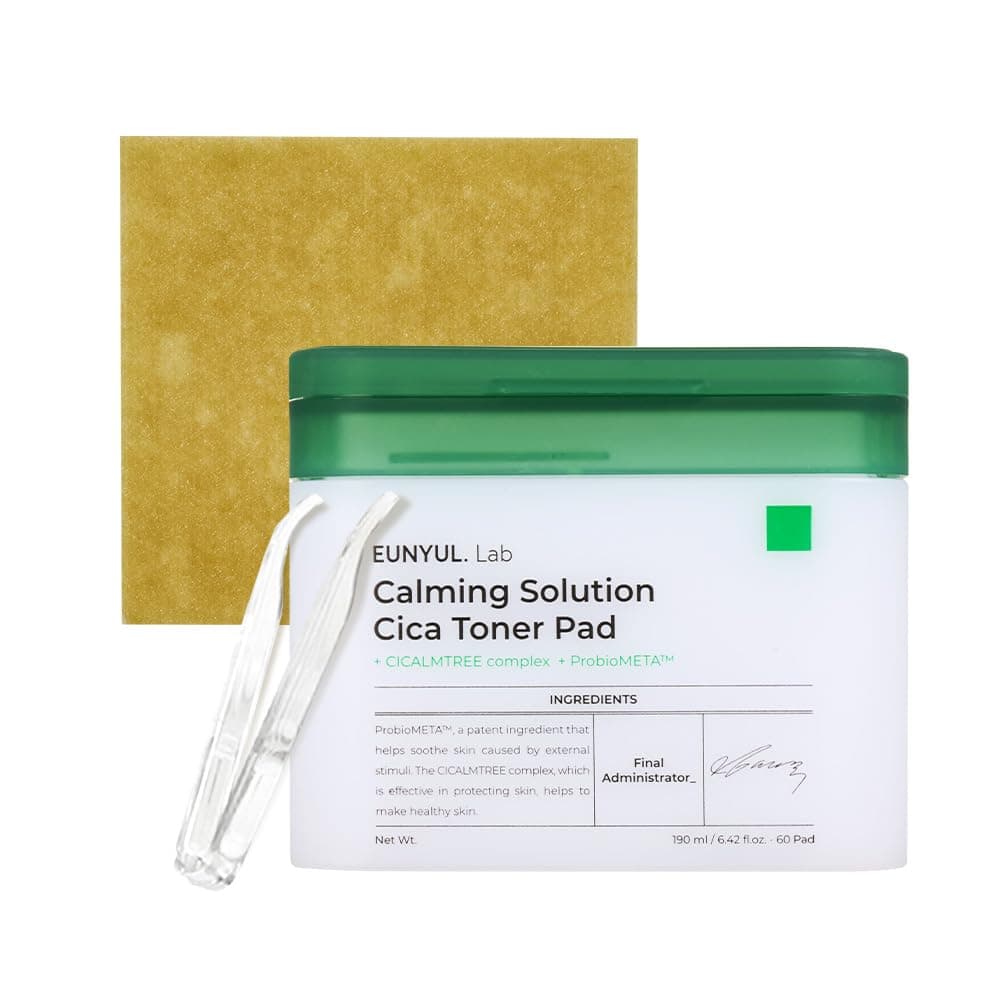 Lab Calming Solution CICA Toner Pad [6.43 fl. Oz. / 190ml] 60 Pads Face Toner Pads, Korean Skincare with Vegan Certificated Cotton Pad