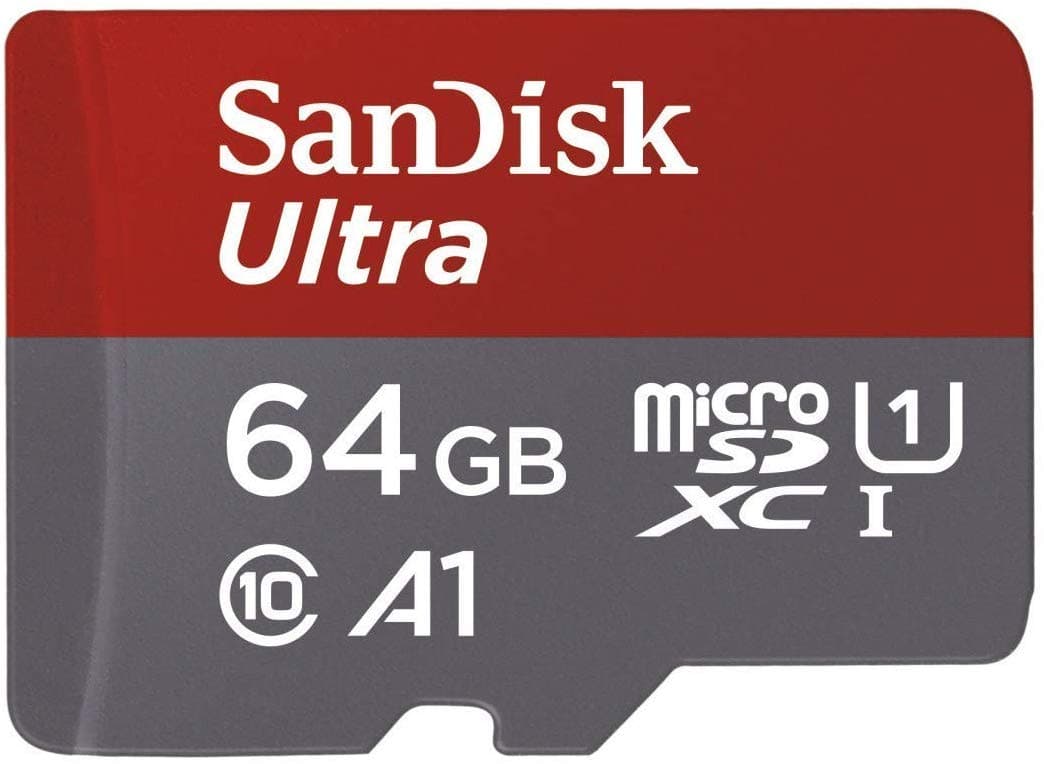 Ultra 64 GB microSDXC Memory Card + SD Adapter with A1 App Performance Up to 100 MB/s, Class 10, U1