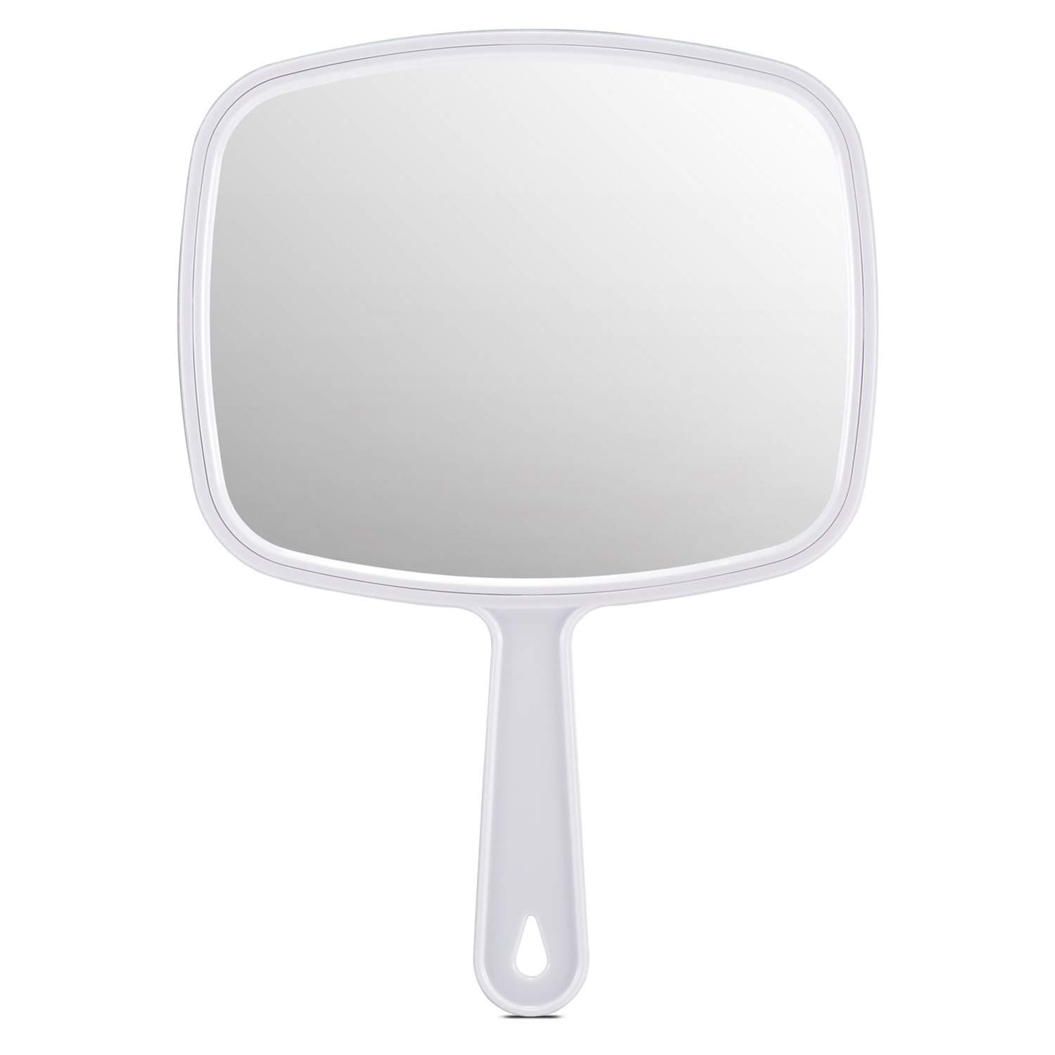 Large White Hand Mirror