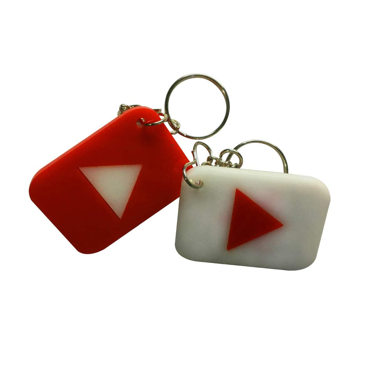 epee Red and White YouTube Keychain -2 Quantity