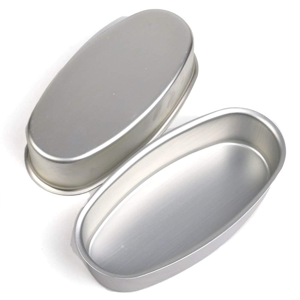 2 pack Pan Bakeware, Non-Stick Pro Loaf Pans, 8in Oval Shape Cake Pan Aluminum Cheese Cake Mold Breads for Home Kitchen, Bakery