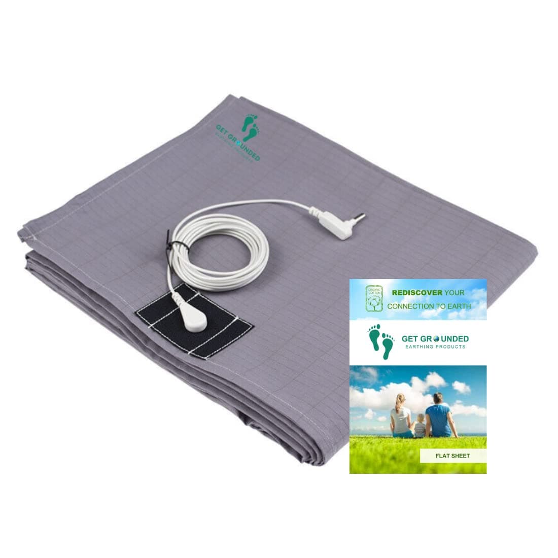 Get Grounded Grounding Sheet Silver Conductive Earthing Sheet For Grounding Uk Extra Length Size 280x90cm with UK Conductive Connection Cord Fits Grounding Bed Sheet For Better Sleep