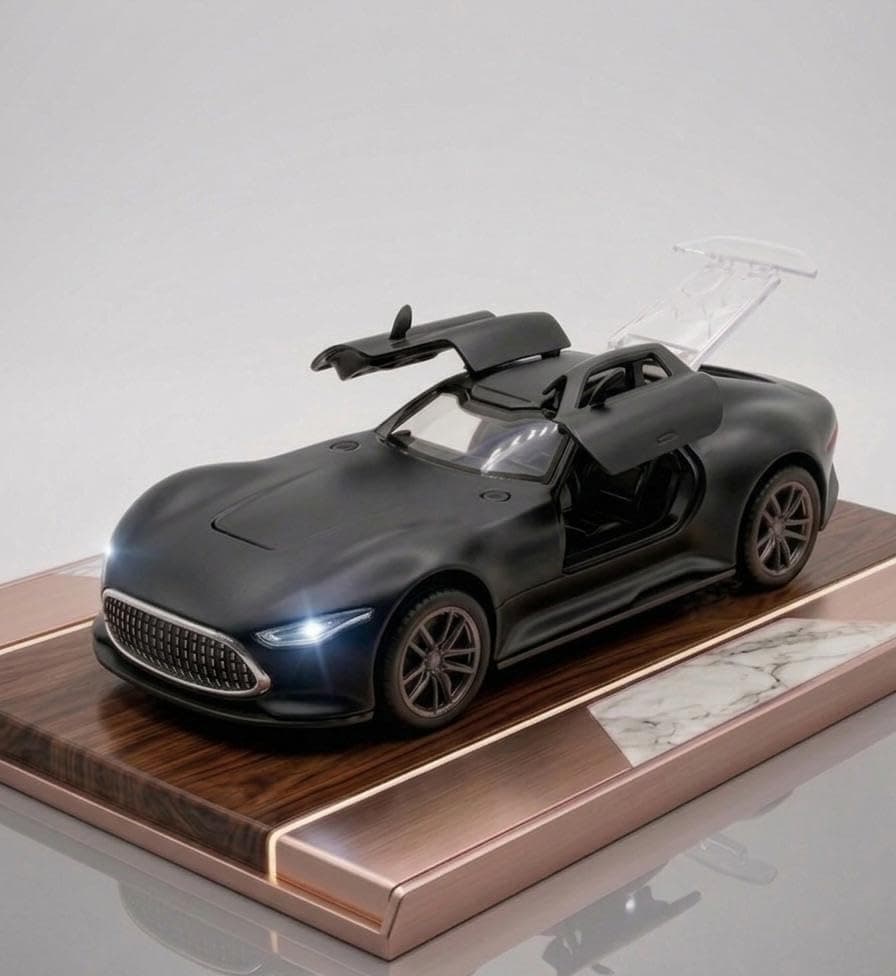 Pullback car Toy for Kids, diecast Metal, Light & Sound openable Doors, in Random Color, Pack of 1 car -2