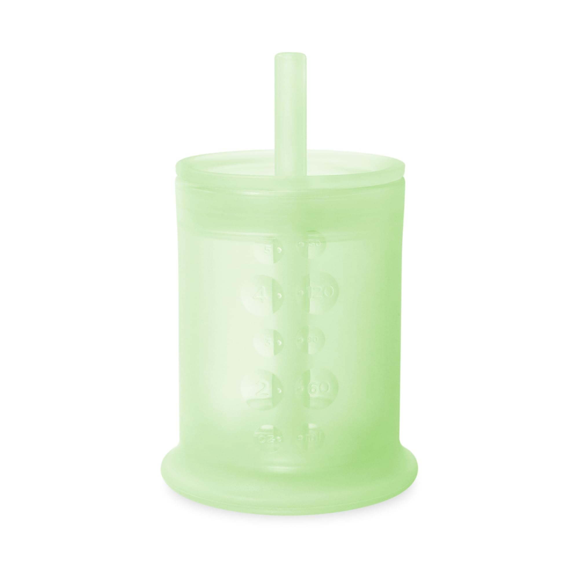 Silicone Training Cup with Straw Lid | Babies Water Drinking Cup | 6+ Mo Infant To 12-18 Months Toddler | Sippy Cup For Kids & Smoothie Cup | Baby Led Weaning (Kiwi, 5 oz)