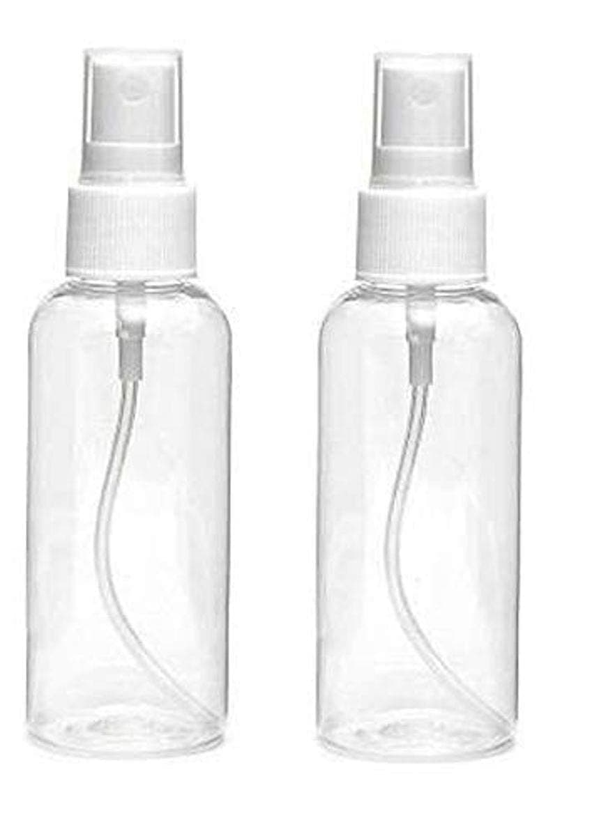 B-BUCKET ETSAP 100ML Empty Refillable Fine Mist Sprayer Atomizer Spray Bottle with Ultra-Fine Mist Pump and Cap, for Home/Travel/Beauty/Makeup/Sanitizer-100ml,Transparent (Pack of 2)