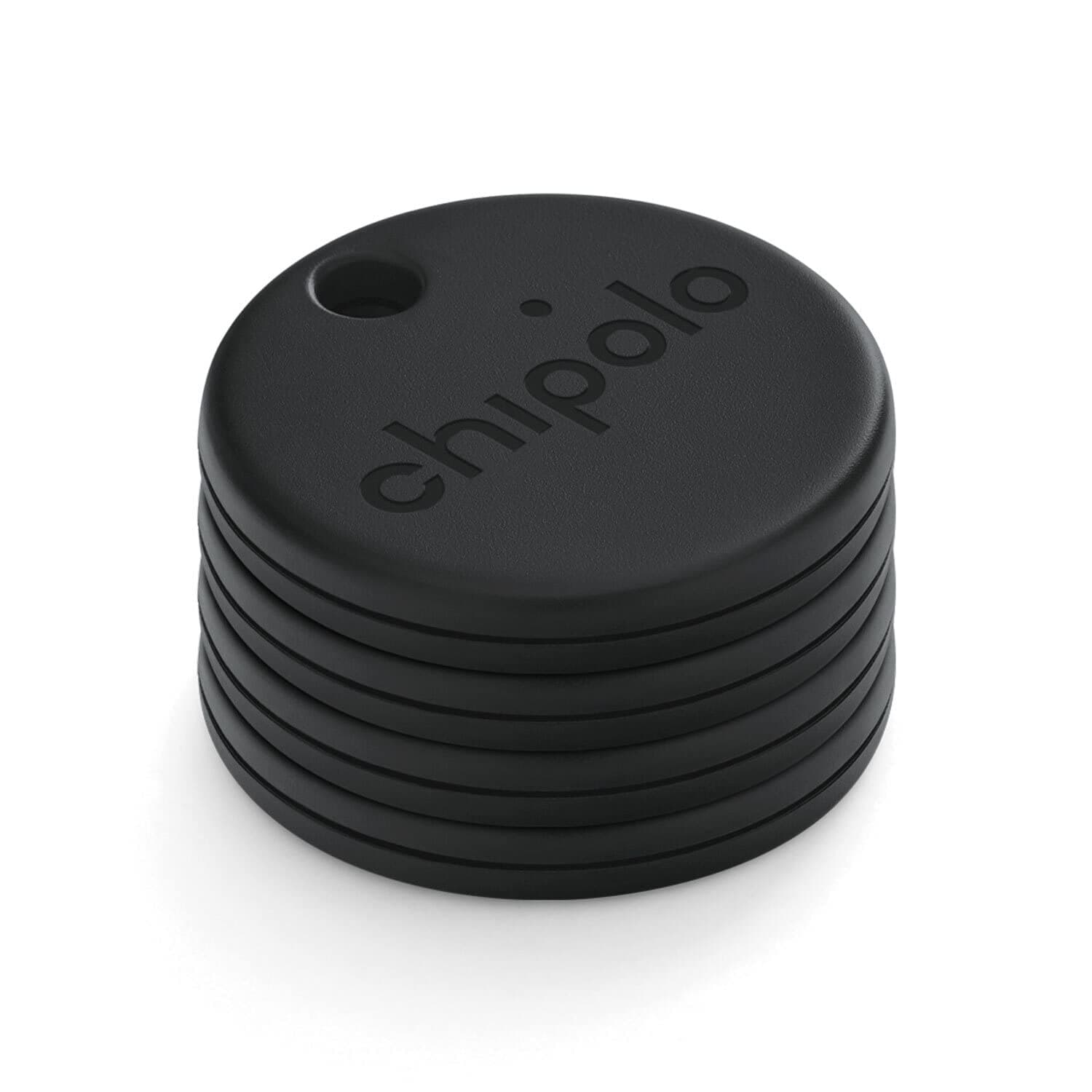 Chipolo ONE Spot - 4 Pack - Finder, Bluetooth Tracker - Works with The Apple Find My app (only for iOS) (Almost Black)