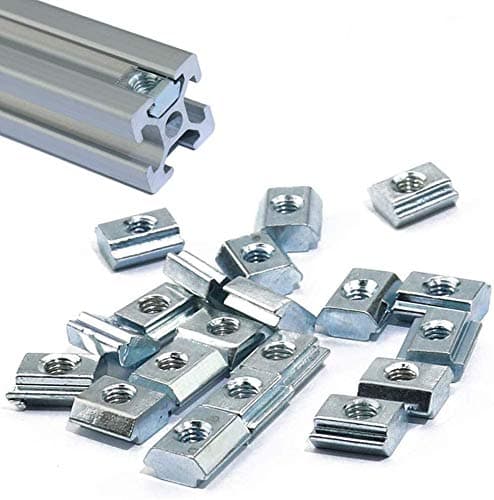 2020 Series Sliding T Nuts Metric M3 Thread Slide in Hammer Head T-Nut for Standard 6mm T-Slot Aluminum Extrusion Profile (Qty: 25 pcs)