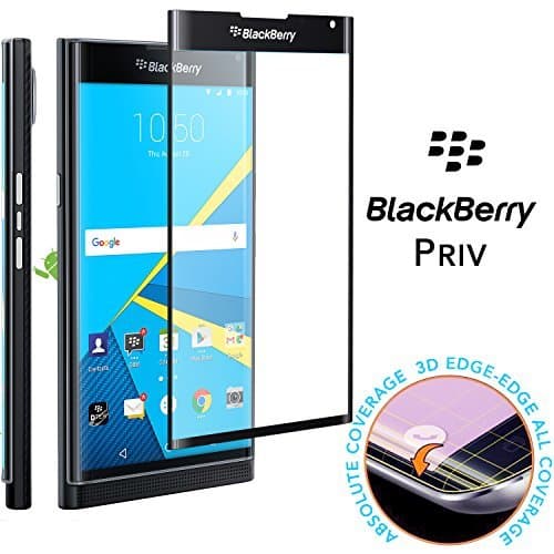 CONMDEX BlackBerry Priv Tempered Glass Screen Protector [Screen Protector for BlackBerry Priv ] 3D Full Cover, Anti-Scrath,Anti-Bubble(Black 3D)