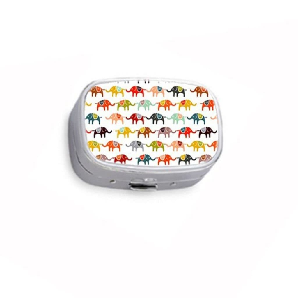 Julieman Diy Colorful Design Customized Rectangle Mousepad-Elephants U2248290 Custom Personalized Tablet Pill Organizer Medicine Storage Box Case Holder