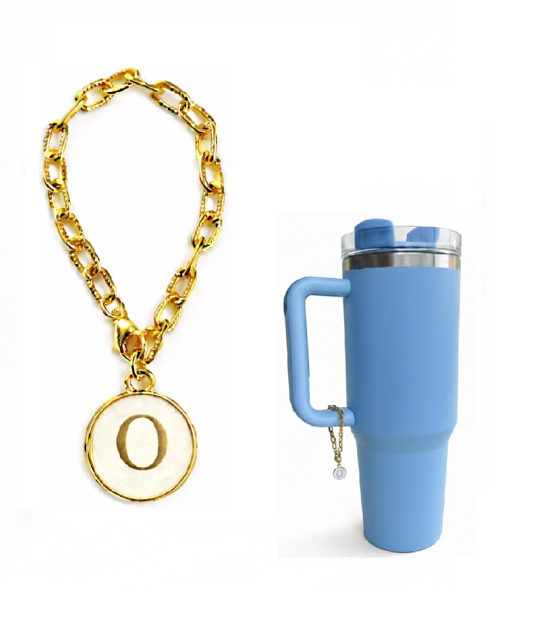 LETTER MINI DECORATIVE DESIGN CHARM ACCESSORIES FOR STANLY CUP, INITIAL CHAIN WATER BOTTLE HANDLE NAME ID CHARM FOR TUMBLER CUPS|IDEAL BIRTHDAY GIFT.