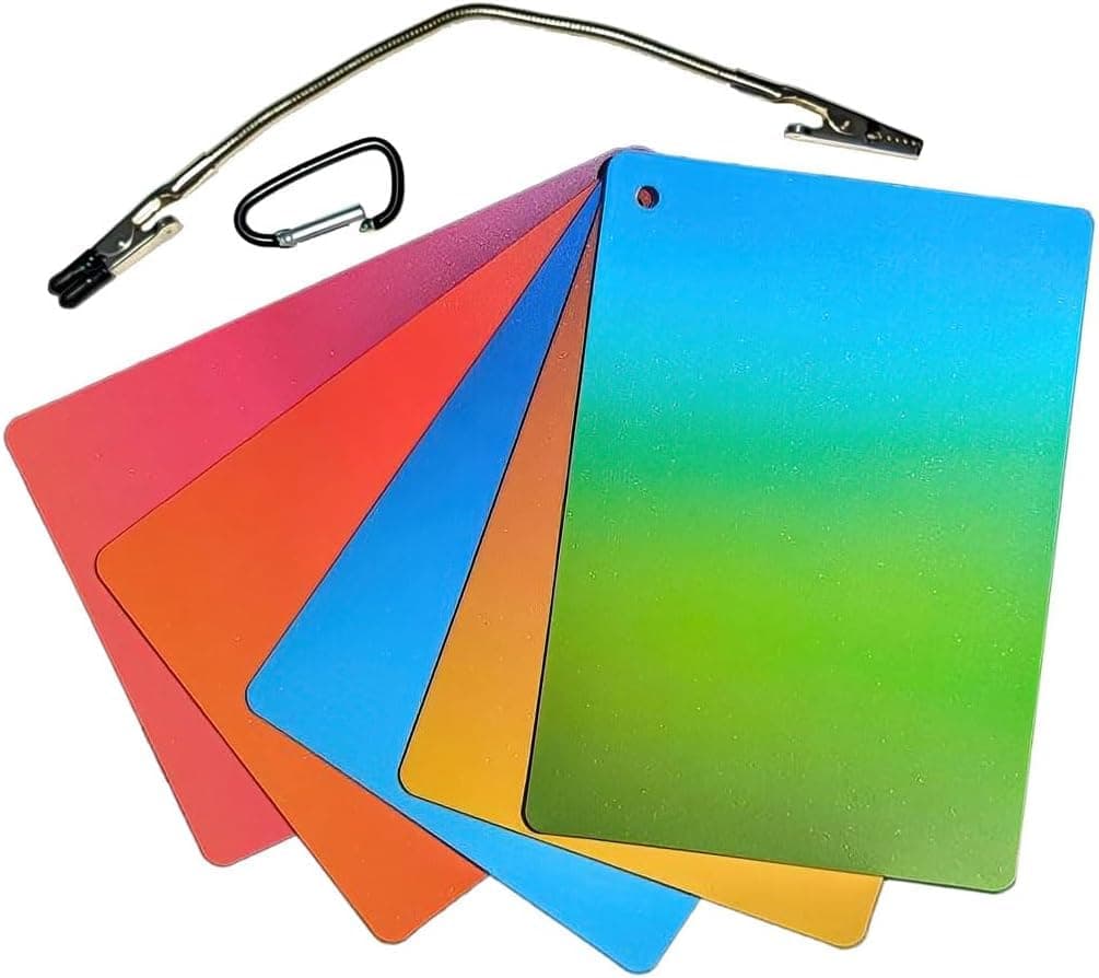 AK DIFFUSER - Macro Photography Backgrounds, 5 Double-Sided 5x7 in Portable Backgrounds with Clip Holder