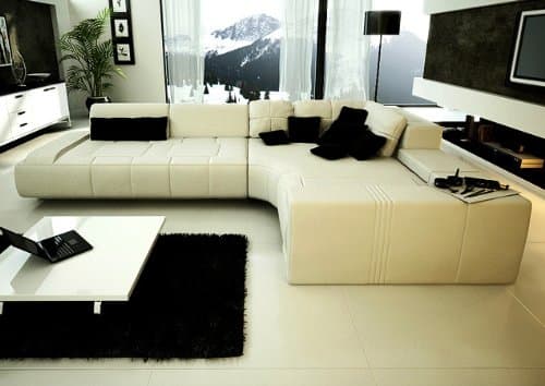 Franco Collection Modern Sectional Sofa - White