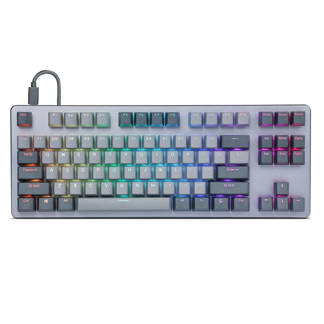 DROP Massdrop CTRL Mechanical Keyboard Tenkeyless TKL (87 Key) Gaming Keyboard, Hot-Swap Switches, Programmable Macros, RGB LED Backlighting, USB-C, Doubleshot PBT, Aluminum Frame (Halo True) Grey
