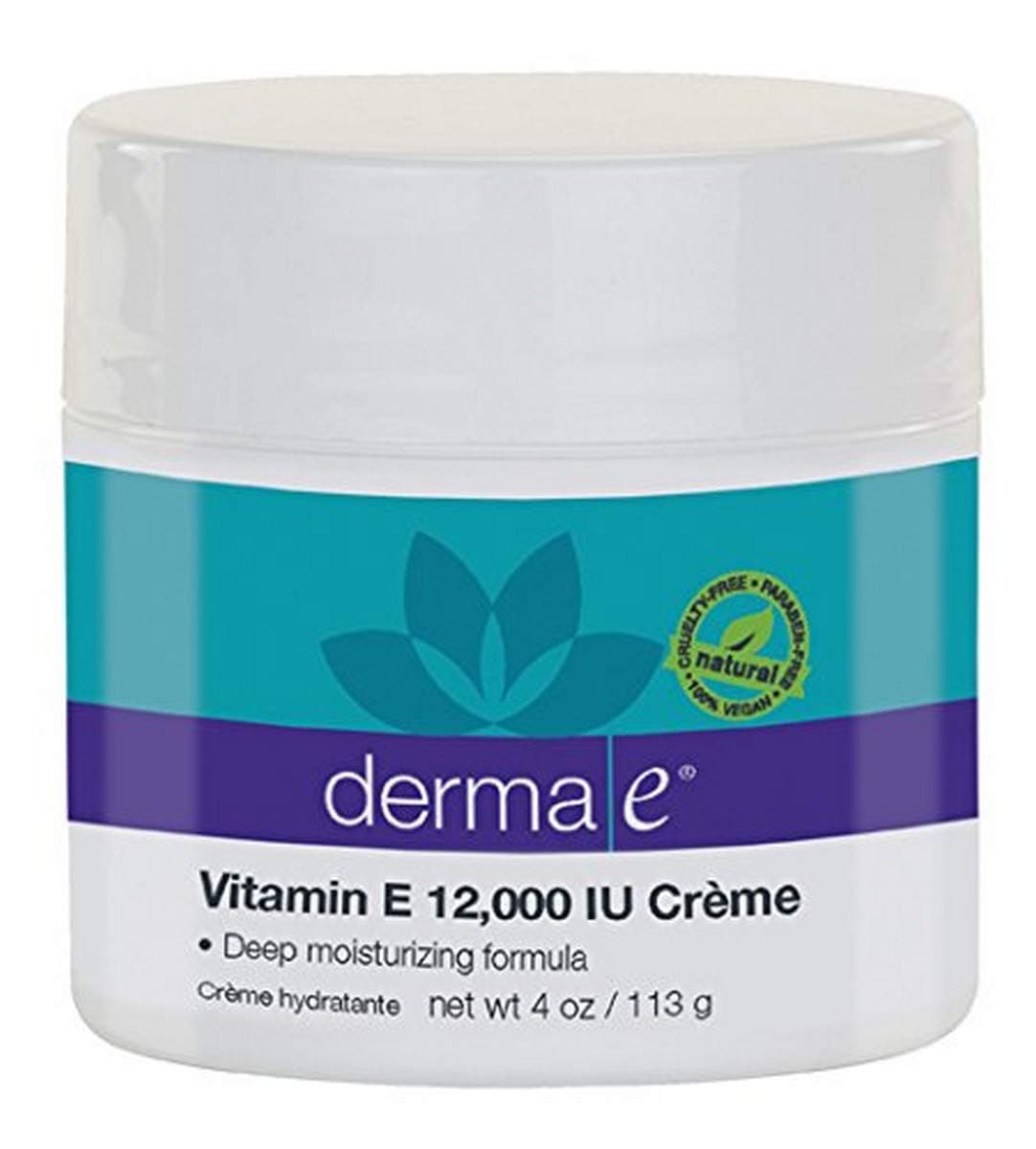 derma e Deep Moisturizing Formula, Vitamin E 12,000 IU Crème, 4-Ounce Jar (Pack of 3)