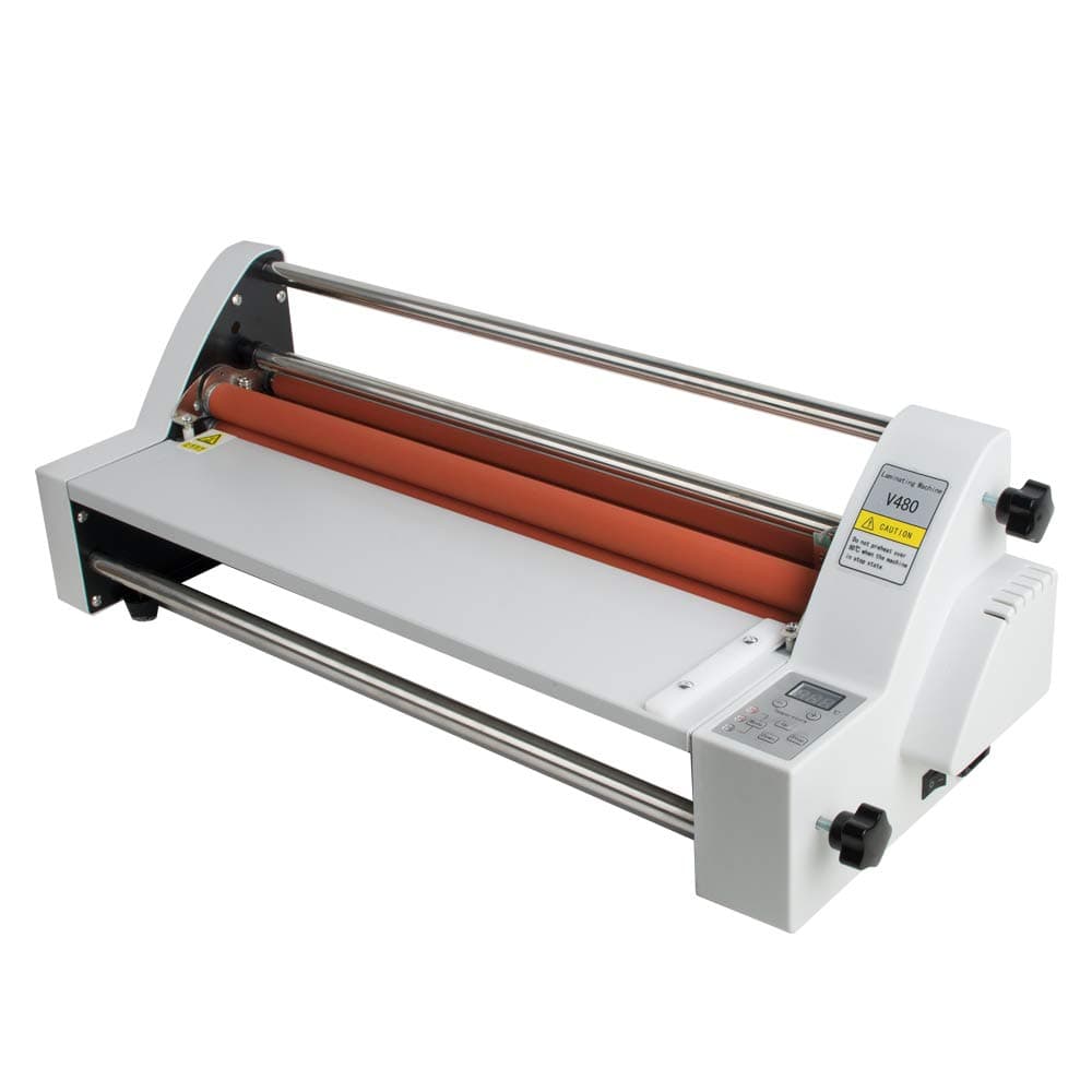 Hot Cold Roll Laminator,17" Roll Laminator Single and Dual Sided Thermal Laminating Machine for School Office Commercial Use 110V