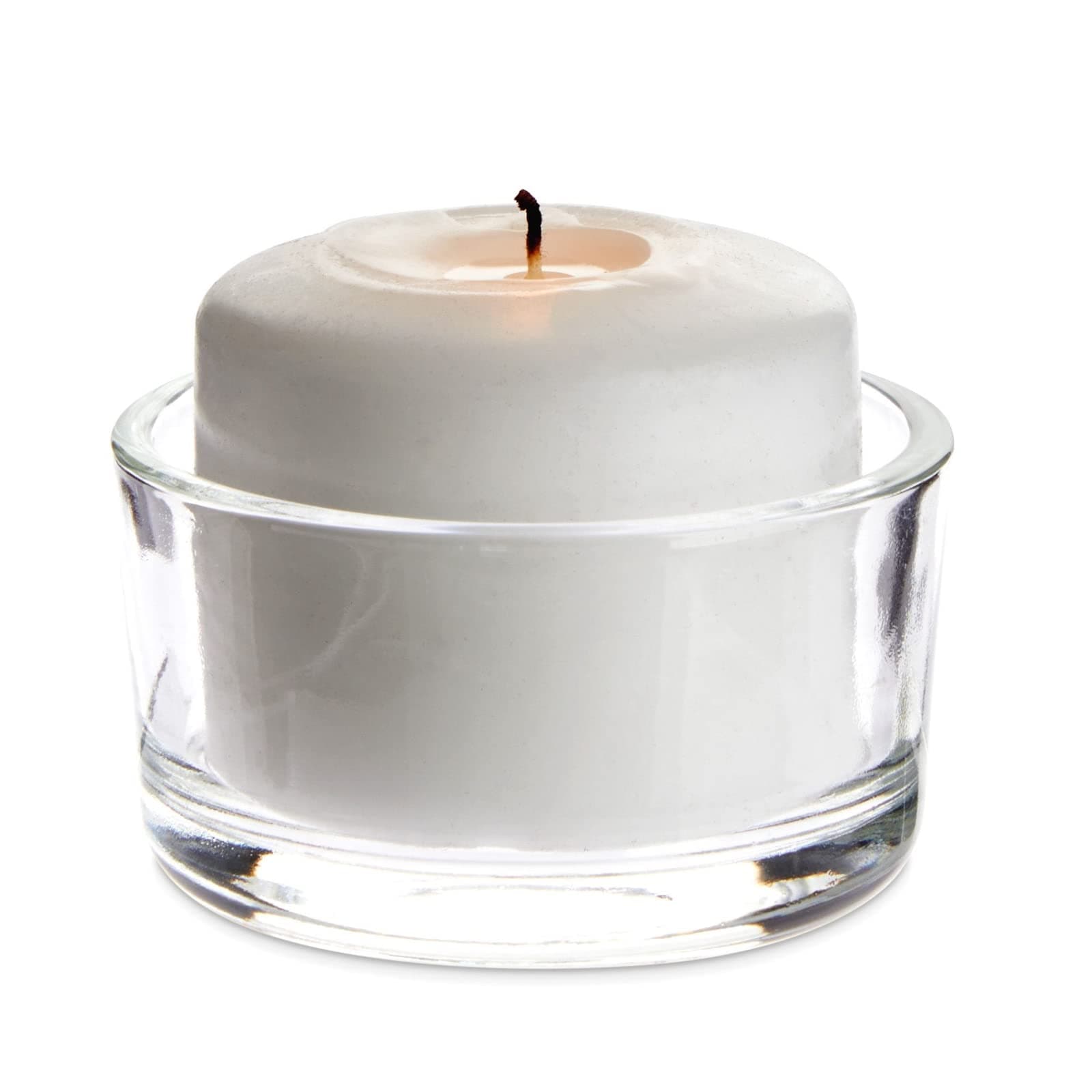Juvale Tealight Candle Holder - 24-Pack Basic Round Glass Tealight Candle Holder, for Wedding, Home, Party Decoration, Clear, 1 Inches Tall, 1.9 Inches in Diameter