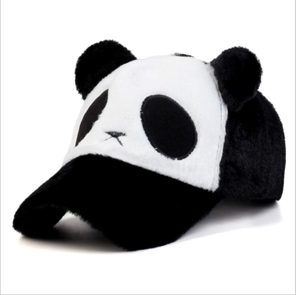 Winter Warm Hat Cartoon Panda Models Unisex Size With The Same Baseball Cap Winter Outdoor Casual Hat cap UV protection (Color : Black)