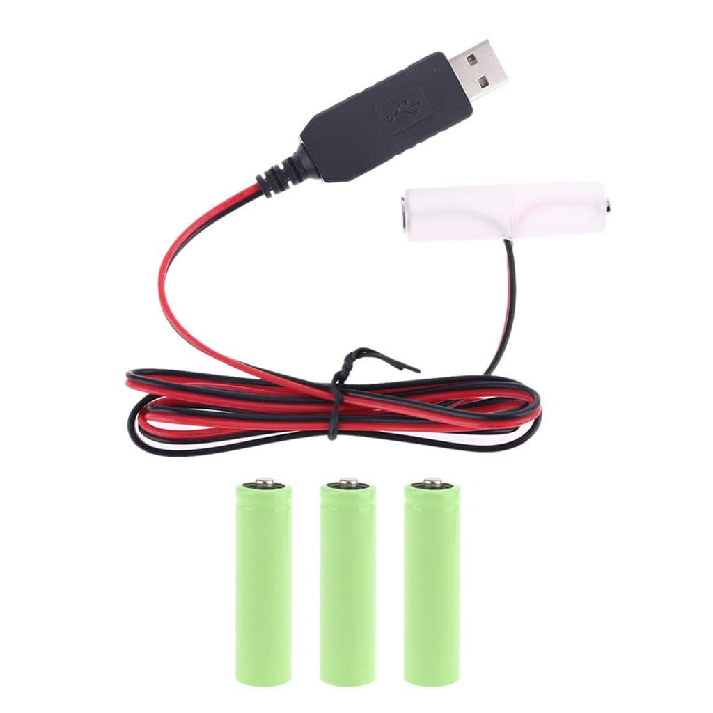 tegongseLR6 AA Battery Eliminator USB Power Supply Cable Replace 1-4pcs 1.5V AA Battery