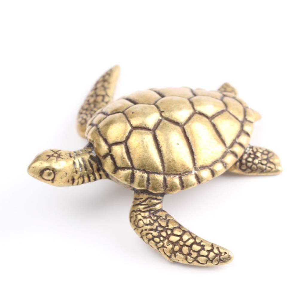 WZ YDTH Turtle Small Home Deco Ornaments Solid Copper Antique Animal Miniatures Figurines Crafts Office Desktop Decorations