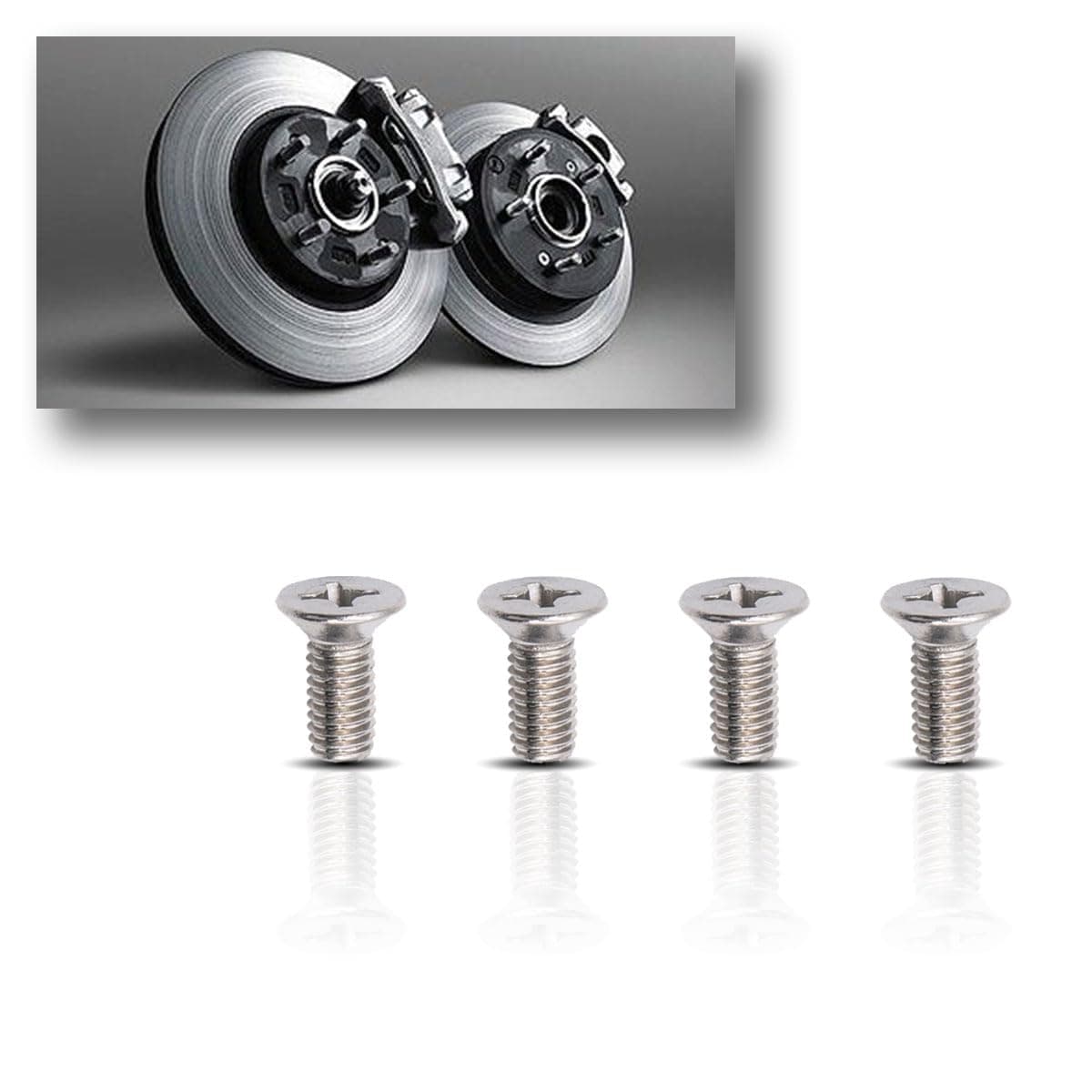 JOYCOURT 4-Pack Screw for Rotor Brake Disc Retaining, Retaining Hardware Bolts Screw Kit for Honda, Acura and Kia Models, Stainless Steel Brake Disc Rotor for Front and Rear