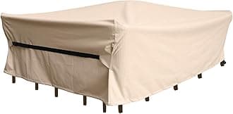 Patio Furniture Set Covers Waterproof Patio Conversation Sets Cover Heavy Duty 600D Outdoor Sectional Sofa Couch Cover Outside Dining Set Table and chairs Covers 90" L x 64" W x 28" H Beige