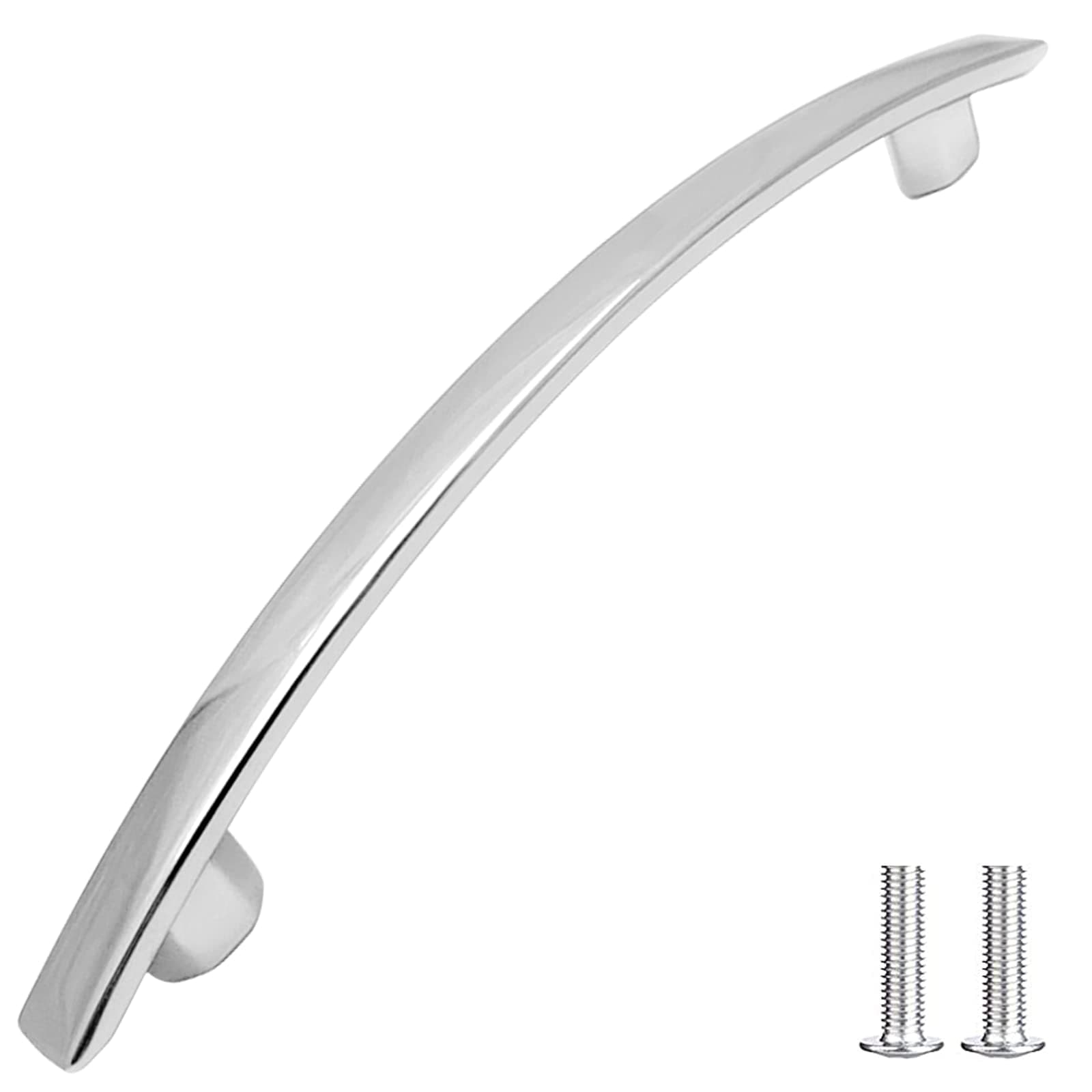 Decoranddecor Bow Polished Chrome Kitchen Bathroom Bedroom Cabinet Door Knobs Drawer Furniture Handles (96mm Hole Center, Polished Chrome)