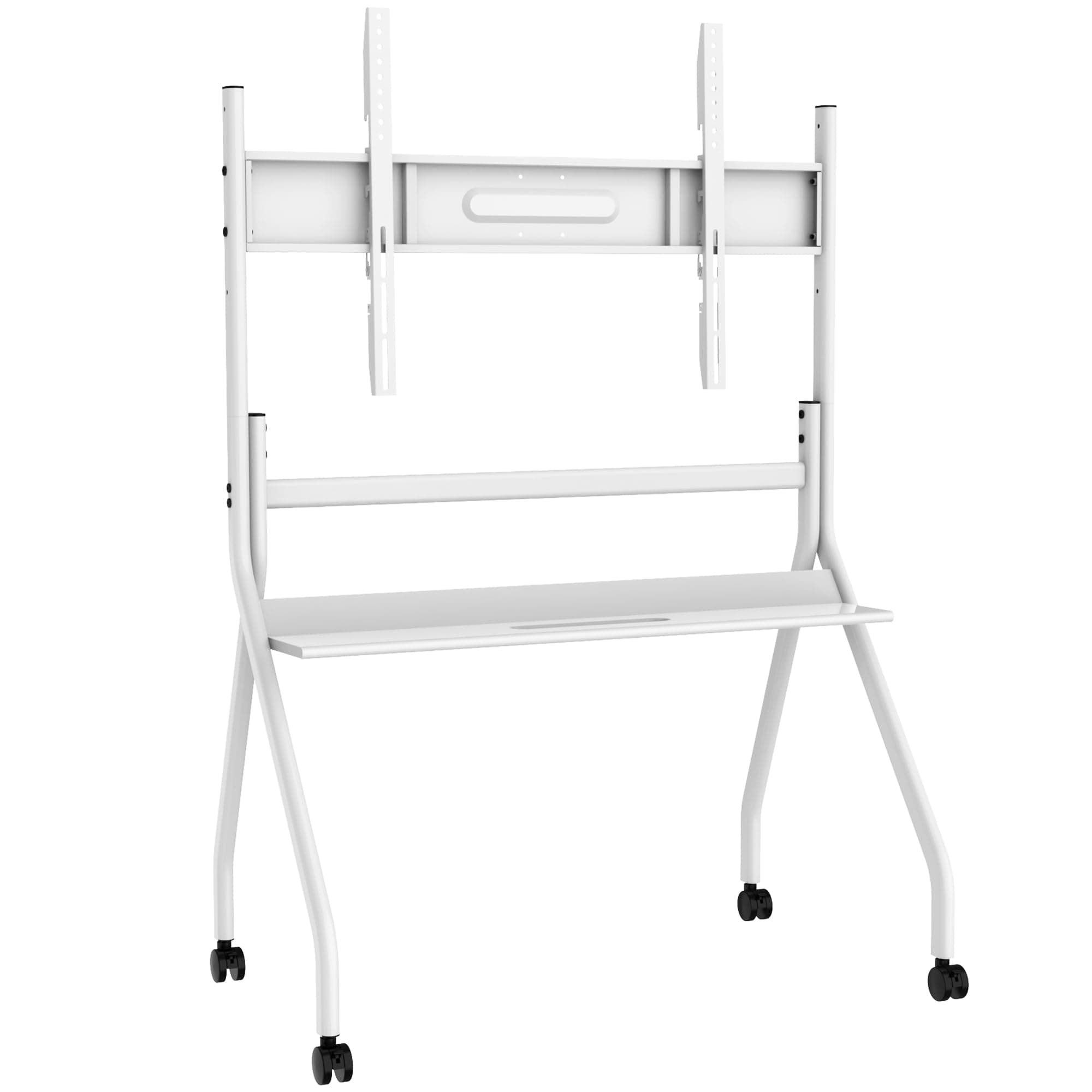 55"-65" Smart Board Stand for Interactive Whiteboard, KEINONE Mobile Stand with Four Lockable Wheels, Stable and Easy to Move for Home Office School Classroom (White)