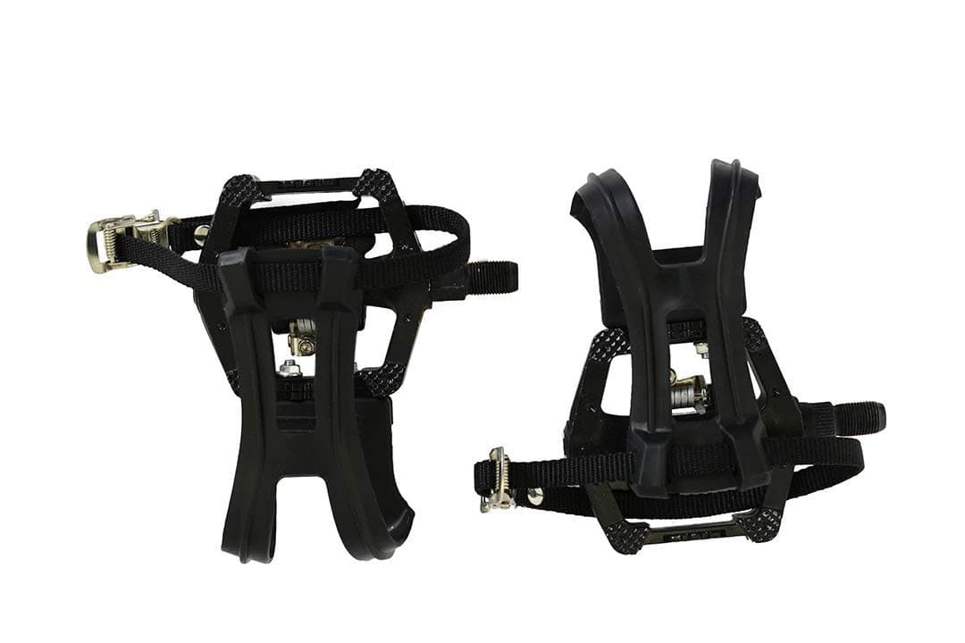 SPD Compatible Pedals with Toe Cages, Black, Reg