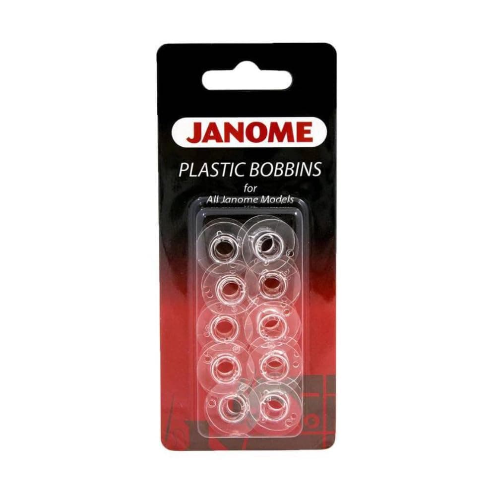 10-Pack Plastic Bobbins for All Janome Models - Top and Front Load