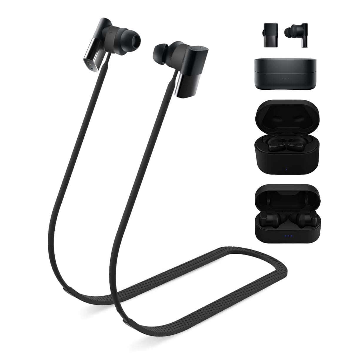 Anti-Lost Strap for Status Audio Between Pro/Status Between 3ANC Earbuds, Sports Soft Silicone Lanyard Accessories Compatible with Status Audio Between Pro/3ANC Earbuds Neck Rope Cord (Black)