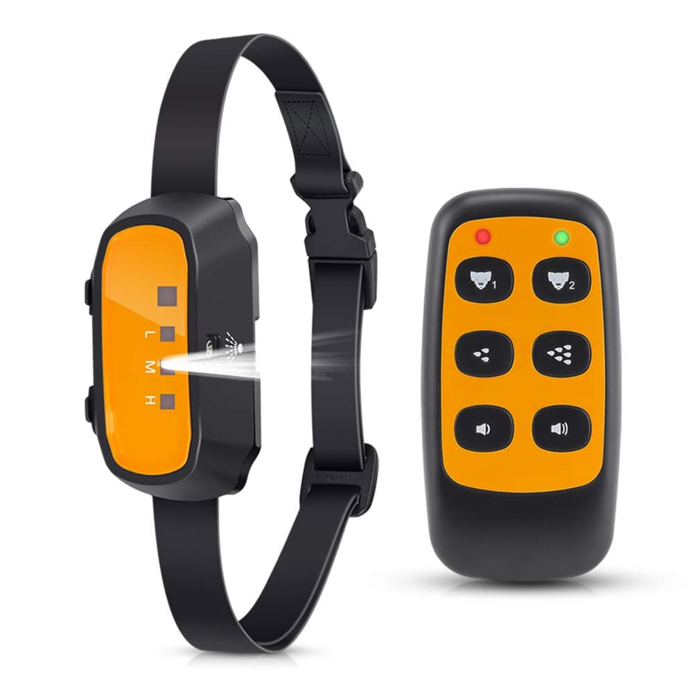 Queenmew Dog Training Collar, 2 In 1 Remote Control & Auto Anti-Bark Collar, Stop Dog Barking Device with Beep & Citronella Spray Modes, Rechargeable & Waterproof No Bark for Small Medium Large Dogs
