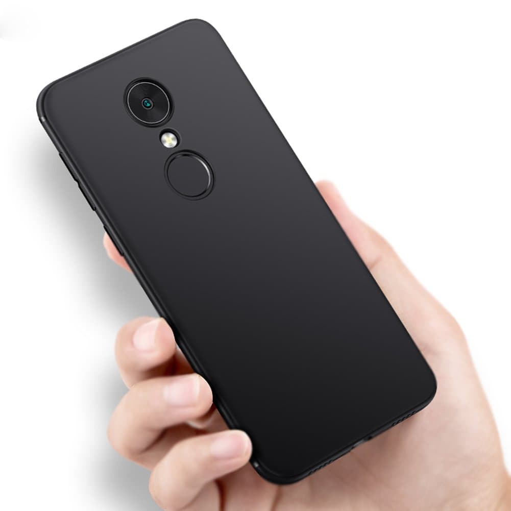 Vooway Black Slim Soft TPU Silicone Case Thin Cover + Screen Protector For Xiaomi Redmi Note 5 / Redmi 5 Plus (5.99") MS50142