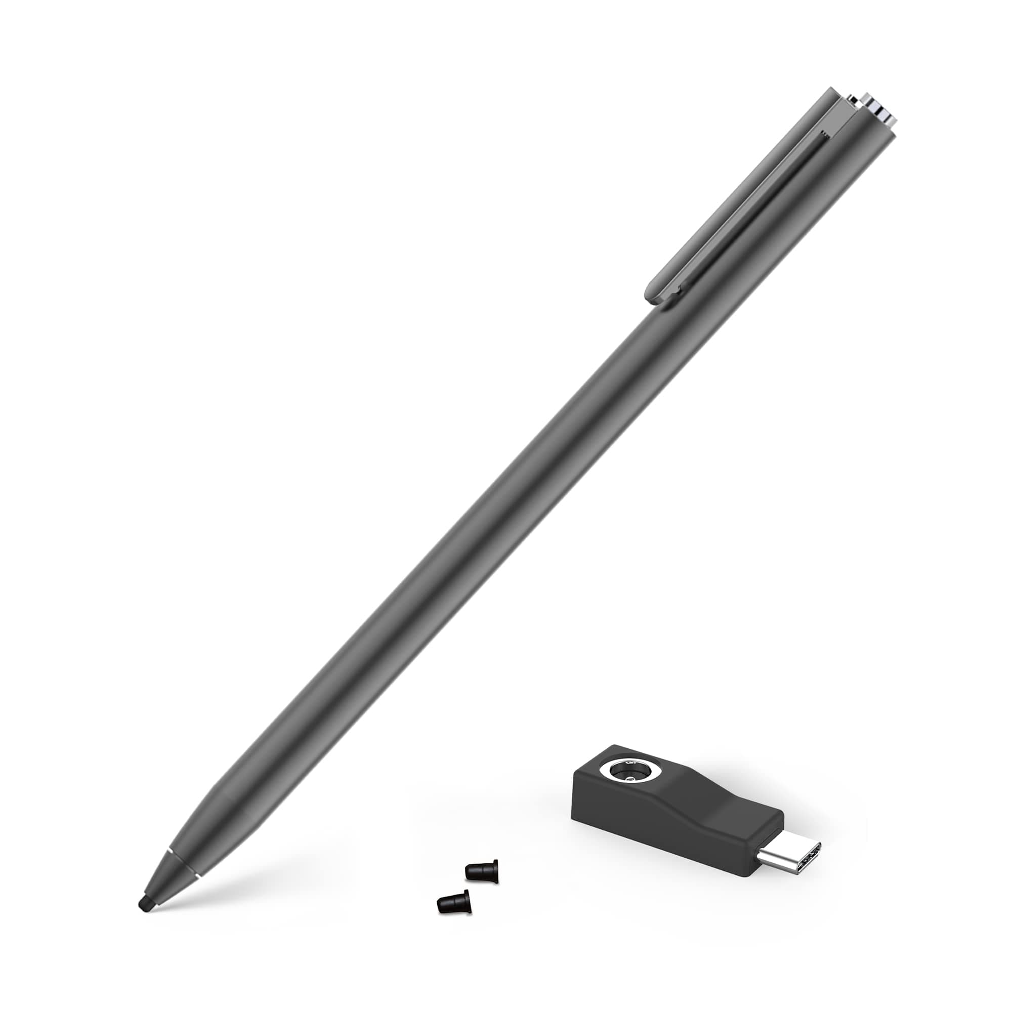 Adonit Dash 4 (Graphite Black) True Universal Dual Stylus, Palm Rejection Pencil, Type C Magnetic Charging, Extra Long Standby Time Compatible with iPhone, iPad Air, iPad Pro, iPad Mini, iPad