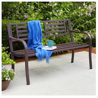 Steel Bench, 50", Brown