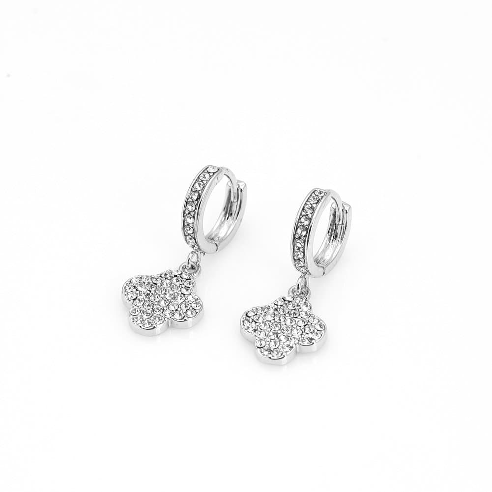 Amiline Pave Clover Dangle Earring