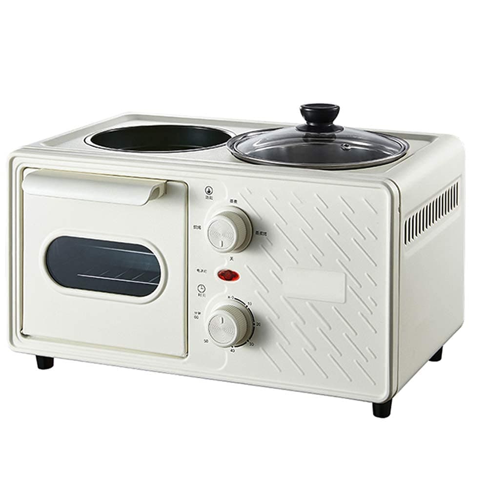 breakfast machine multifunctional 3-In-1 Breakfast Station Maker Center Multi-Function Retro Family Coffeemaker With Kettle Electric Toaster Machine Stainless Steel 6L Oven With 60Min Timing Leunlee