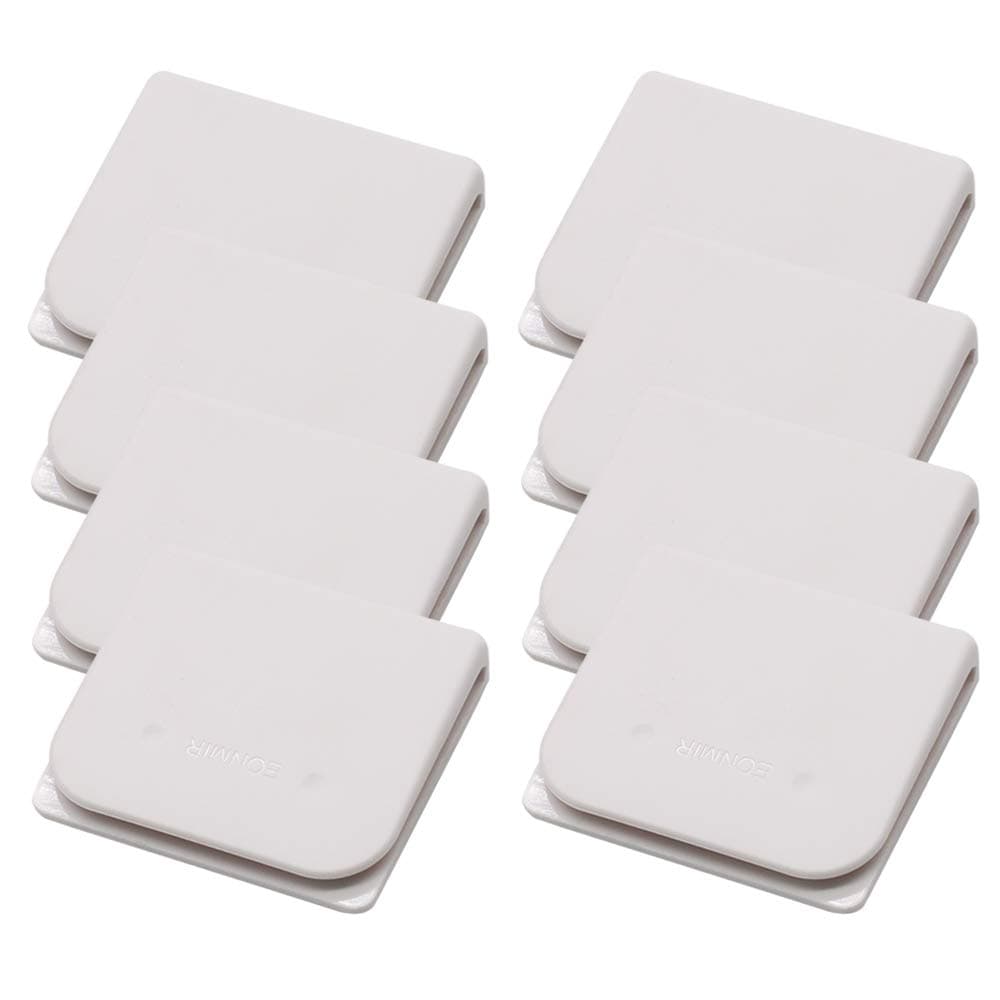 EONMIR8 Pack Windproof Stop Protect Clips, Shower Splash Guard Curtain Clip, Self Adhesive Shower Curtain Clips Splash (White)