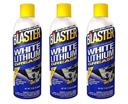 B’laster White Lithium Grease Spray – High-Performance Lithium Grease Spray – Helps Protect Against Moisture & Oxidation - Reduces Friction & Leaves a Durable Lubricating Layer – 11oz (Case of 3)