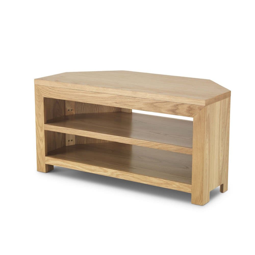 Havana Solid Wood Chunky Oak Open Corner Widescreen Tv LCD Plasma Cabinet Stand, Light Oak, W 100 x H 50 x D 50 cm